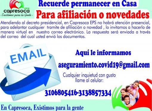 Capresoca EPS recibirá nuevas afiliaciones