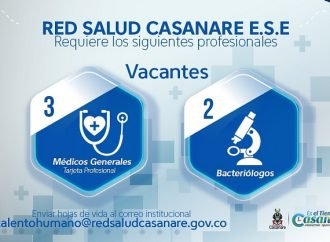 Red Salud Casanare requiere médicos y bacteriólogos para trabajar