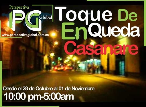 Hoy comienza a regir toque de queda en Casanare