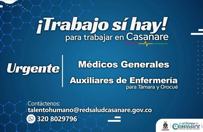 Se requieren médicos generales para trabajar en Casanare