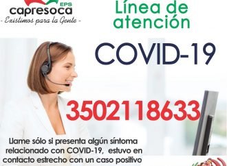 Capresoca cuenta con línea de atención COVID-19