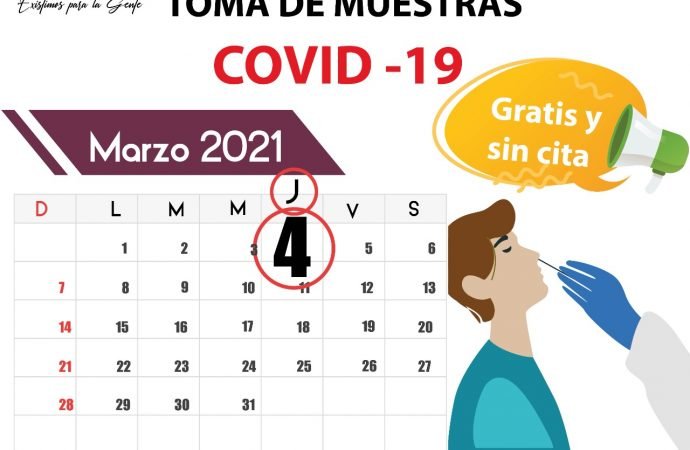 Hoy toma de pruebas gratuitas para COVID-19 en San Luis de Palenque