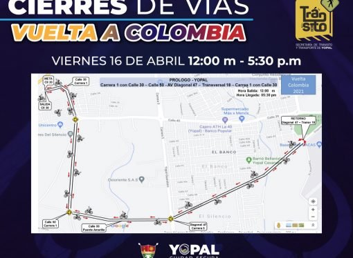 Se aplicarán medidas de tránsito por “Vuelta a Colombia 2021” en Yopal