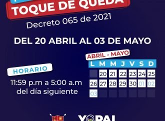 Toque de queda en Yopal hasta el 03 de mayo