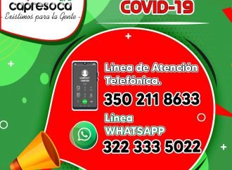En Capresoca, está disponible el Contact Center, línea de atención de emergencia COVID-19