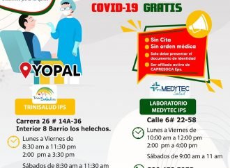En Capresoca los puntos fijos de tomas de muestras gratuitas son Trinisalud y Meditec en Yopal