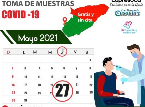 Este Jueves  en Chámeza, jornada de toma de muestras gratuitas COVID 19
