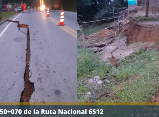 Falla genera desprendimiento de la vía en el sector de Puente Cusiana