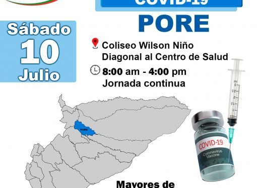 Este sábado, Capresoca se une al Plan Piloto para de Vacunación contra Covid-19 en  Pore