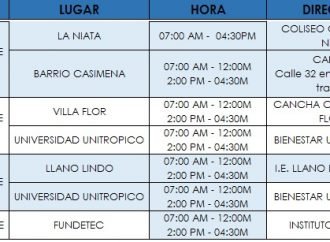 Jornadas de vacunación contra la covid_19 en diferentes sectores de la  zona urbana y rural de Yopal