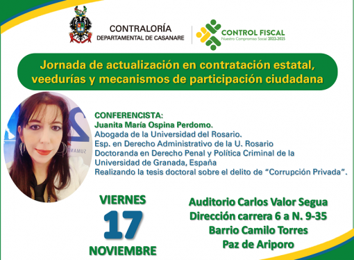 Contraloría de Casanare fortalece las veedurías del norte de Casanare